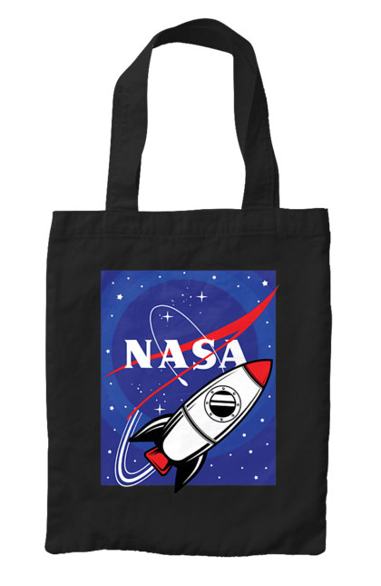 Bag with prints NASA. Aeronautics, astronautics, aviation, nasa, research, rocket, science, space, technologies, usa. 2070702