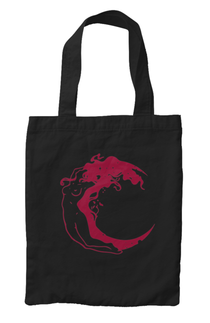 Bag with prints Moon girl. Cosmic, girl, moon, space, stars. 2070702