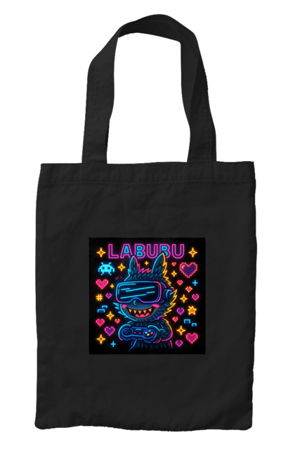 Сумка з принтом "Лабубу". Vrочки, геймеркультура, геймпад, іконкиаркади, кіберарт, лабубу, неонгеймінг, піксельарт, ретроаркада, світиться. 2070702