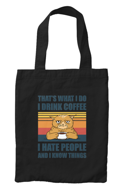 Сумка з принтом "Невдоволений кіт". Angular, c, css, html, it, javascript, jquery, php, python, react, svelt, vue, айтишник, айті, гумор, код, кодувати, прогер, програміст, програмісти, ти ж, ти ж програміст, тиж програміст. 2070702