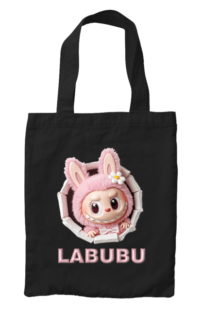 Сумка з принтом "Лабубу". Іграшка лабубу, лабубу, лабубу кока кола, мерч лабубу, мила, рожева лабубу, смішна лабубу. 2070702