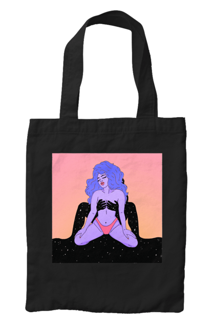 Сумка з принтом "Фіолетова Дівчина В Трусиках". Інопланетянка, у трусах. 2070702