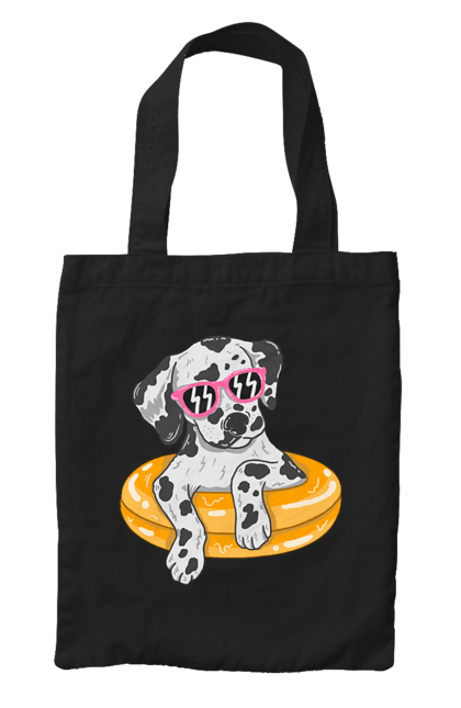Сумка с принтом Далматинец Плавает В Кругу. Далматинец, очки, плавать, собака. 2070702
