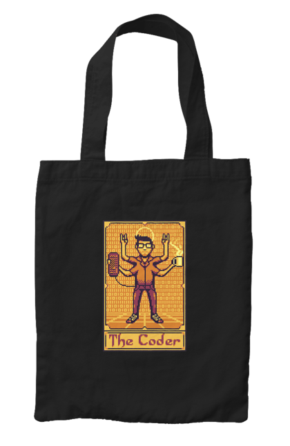 Сумка з принтом "Карта таро  кодер". Ай ті, айтішник, карта таро, код, програміст, хакер. 2070702