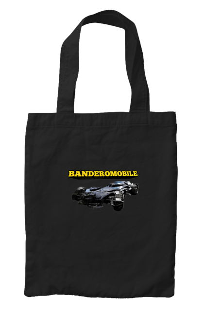 Сумка з принтом "Бандеромобіль". Бандера, бандеромобіль, бетмобіль, військова техніка, зсу, супер автомобіль. 2070702