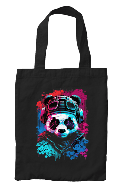 Сумка з принтом "Панда в VR шолом". Віртуальна реальність, гік, панда, персонаж, шолом. 2070702