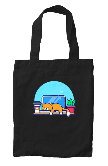 Сумка з принтом "Кіт програміст". Angular, c, css, html, it, javascript, jquery, php, python, react, svelt, vue, айтишник, айті, гумор, код, кодувати, прогер, програміст, програмісти, ти ж, ти ж програміст, тиж програміст. 2070702