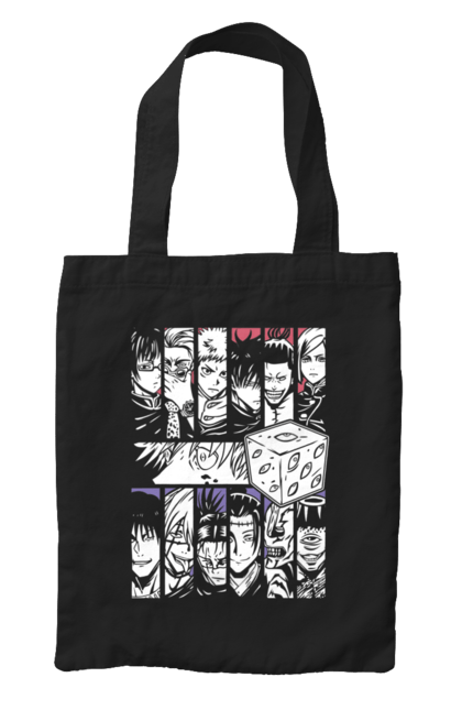 Bag with prints Jujutsu Kaisen Gojo. Anime, dark fantasy, gojo, jujutsu kaisen, magic battle, manga, mystic. 2070702
