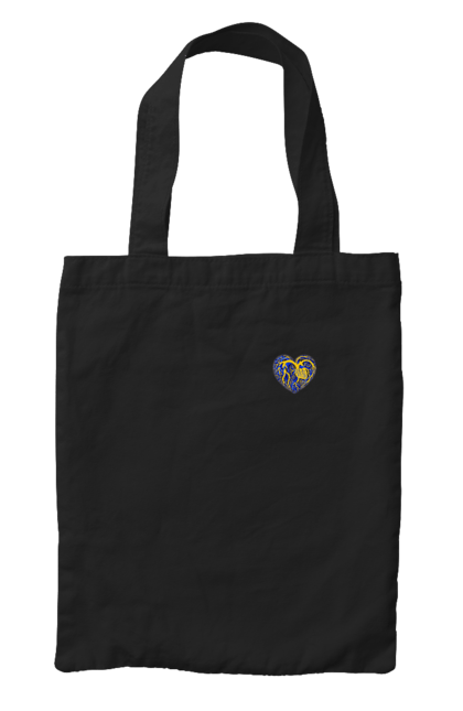 Сумка з принтом "Серця незламних". Жрвто синій, незламні, серце, символіка, україна. 2070702