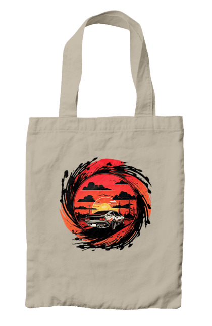Bag with prints Ferrari at sunset. Car, cars, ferrari, ferrari at sunset. 2070702
