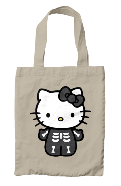 Сумка з принтом "Хелло Кітті Хелловін". Halloween, hello kitty, zombie, бренд, зомбі, кошеня, персонаж, скелет, хелло кітті, хелловін. 2070702