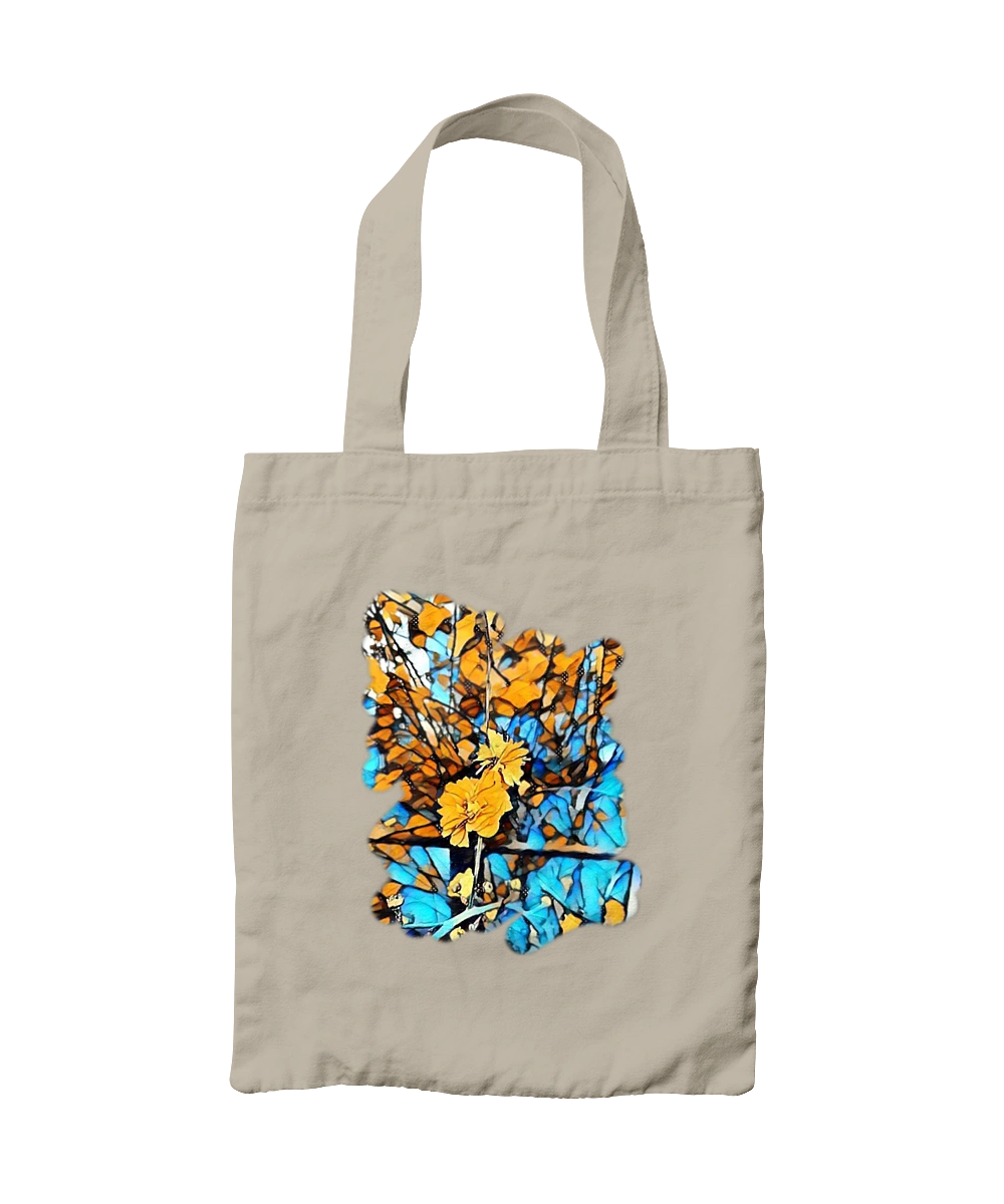 Желтые цветы на синем фоне.