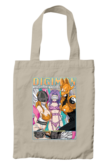 Bag with prints Digimon. Bandai, digimon, digital monsters, media franchise, virtual pets. 2070702