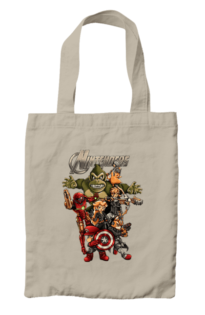 Сумка з принтом "Герої Nintendo". Animal crossing, donkey kong, kirby, legend of zelda, nintendo, pokemon, герої з ігор, луїджі, маріо, мультики, принцеса піч. 2070702