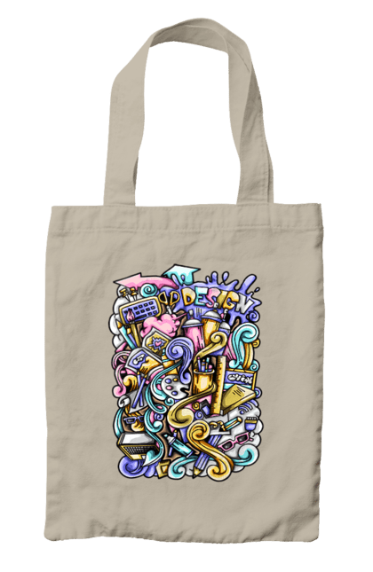 Сумка з принтом "Школа навчання". Зошит, калькулятор, канцелярія, навчання, олівець, ручка, школа. 2070702