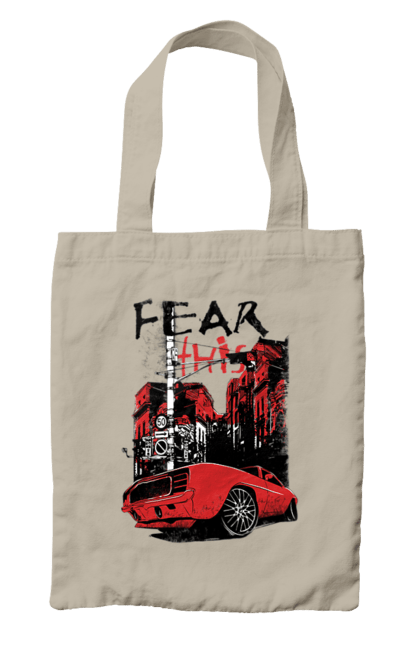 Сумка з принтом "Червона Машина В Місті". Їзда, машина, місто. 2070702