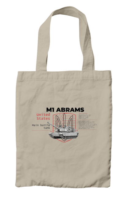 Сумка з принтом "M1 Abrams англійська". Abrams, m1 abrams, залужний, зброя, танк. 2070702