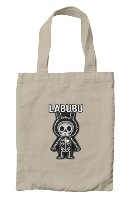 Сумка з принтом "Лабубу". Анатомія, кістки, лабубу, миложутко, мінімалізм, рентген, серце` що світиться, скелет, череп, чорнобіле. 2070702