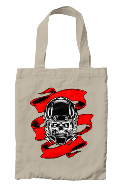 Сумка з принтом "Череп в мотошоломі". Мото, стрічка, череп, шолом. 2070702