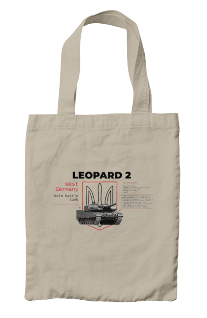 Сумка з принтом "Leopard 2 англійська". Leopard 2, залужний, зброя, танк. 2070702