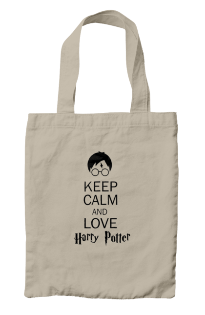 Bag with prints Keep calm and love Harry Potter. Book, franchise, gryffindor, harry potter, hogwarts, keep calm, movie. 2070702