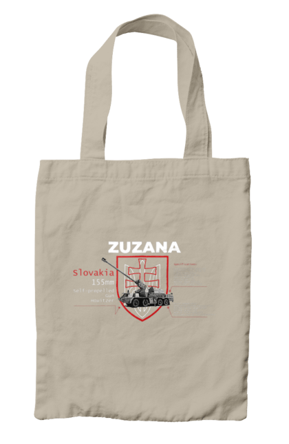 Bag with prints Zuzana (SPG) two coats of arms (eng). Howitzer, industrious, suzanne, zuzana. 2070702