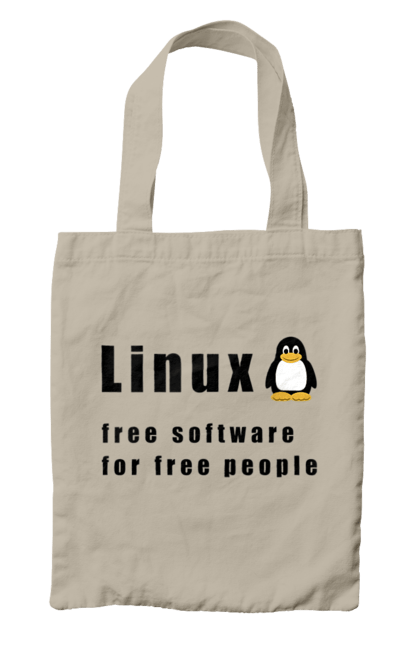 Сумка з принтом "Linux Вільний Для Вільних". Linux, адміністратор, айті, айтішник, безкоштовна, безкоштовно, вільна, доступність, незалежність, операційна система, ос, пінгвін, програміст, програмне забезпечення, свобода, сервер, сисадмін, система, системний адміністратор, софт, текст, чорний. 2070702