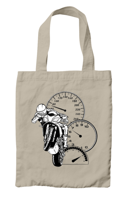 Сумка з принтом "Мотоцикл Швидкість Чорний". Мото, мотоцикл, розгін, швидкість. 2070702