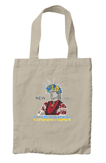 Сумка з принтом "UA & NY". Вишиванка, вінок, нью йорк, статуя свободи, україна. 2070702