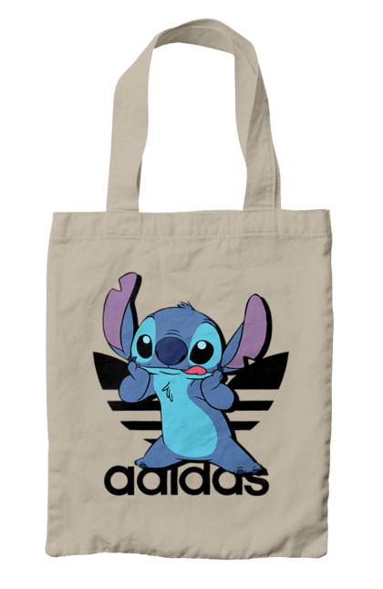 Bag with prints Adidas Stich. Alien, cartoon, cinema, disney, film, lilo and stitch, stitch. 2070702