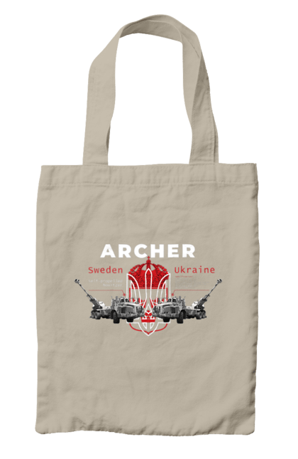 Bag with prints Archer. Archer, bayraktar, caesar, himars, javelin, nlaw, patriot, weapons, zaluzhny. 2070702