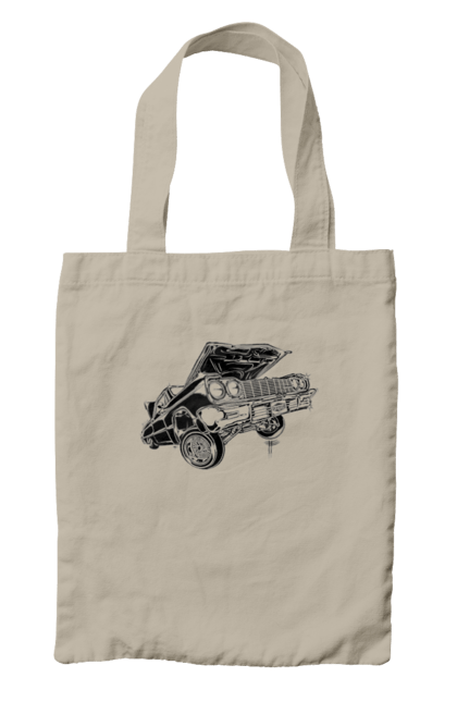 Сумка з принтом "Автомобіль". Автомобіль, імпала, класика, лоурайдер, шевроле. 2070702