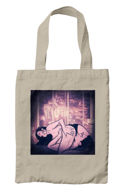 Сумка з принтом "Дорослі Ігри На Тлі Міста". Гола, кохання, лизати, трусики. 2070702