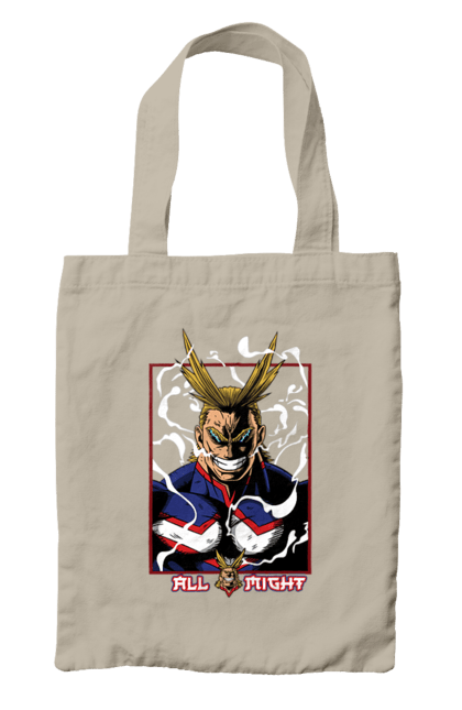 Сумка з принтом "Моя академія героїв Всемогутній". All might, my hero academia, yagi toshinori, академія юей, аніме, всемогутній, манга, моя геройська академія, один за всіх, тошинорі ягі. 2070702