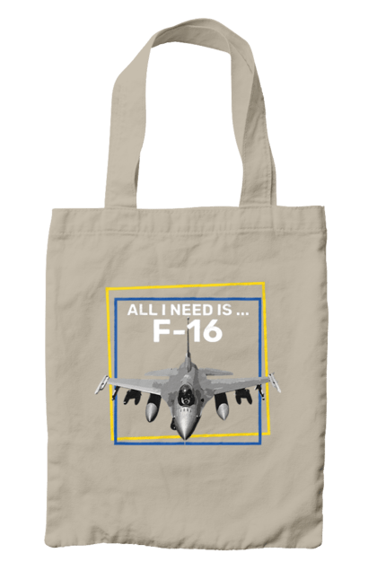 Bag with prints F16. Airplane, f16, himars, weapon, zaluzhny. 2070702