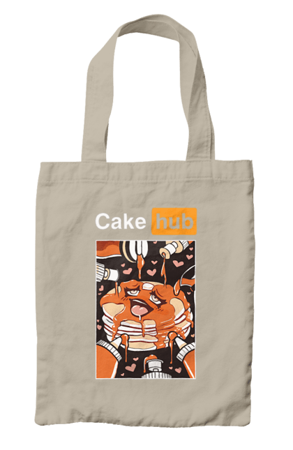 Bag with prints Cake Hub. Brutal, cake, cake hub, hub, humor, joke, porn hub. 2070702