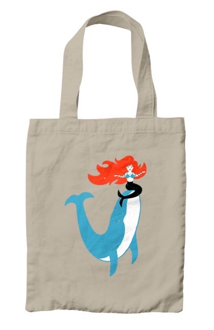 Сумка з принтом "Русалка І Кит". Кит, море, русалка. 2070702