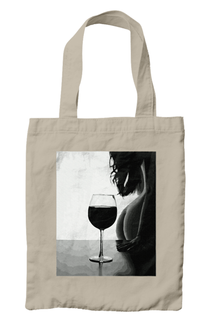 Сумка з принтом "Келих вина". Вино у келиху, грація, знову п`ятниця, очікування, тіло жінки, форми жіночого тіла. 2070702