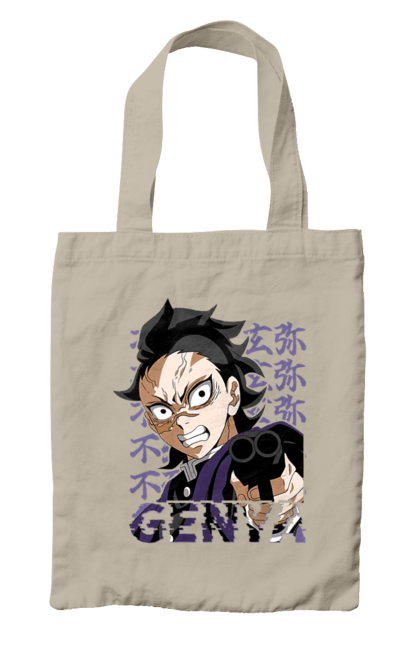 Bag with prints Demon Slayer Genya Shinazugawa. Anime, demon slayer, genya, genya shinazugawa, kimetsu no yaiba, manga, аниме, истребитель демонов, манга. 2070702