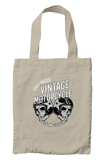Сумка з принтом "мото вантажу". Вінтаж, мото, череп, шолом. 2070702