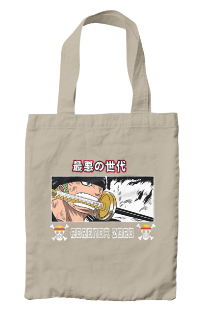 Bag with prints One Piece Zoro. Anime, manga, one piece, roronoa zoro, straw hat pirates, swordsman, zoro. 2070702