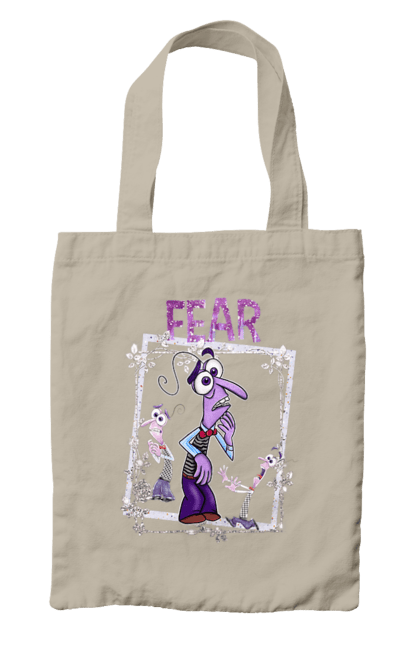 Bag with prints Inside Out Fear. Cartoon, emotions, fear, inside out, pixar. 2070702