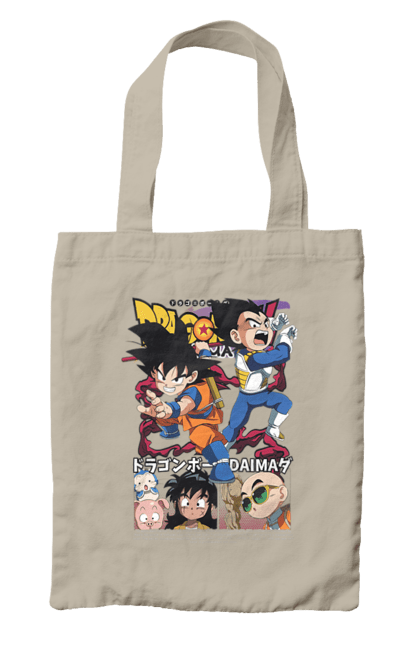 Сумка з принтом "Перли дракона Дайма". Anime, dragon ball, dragon ball daima, goku, manga, vegeta, аніме, вегета, манга, перли дракона. 2070702