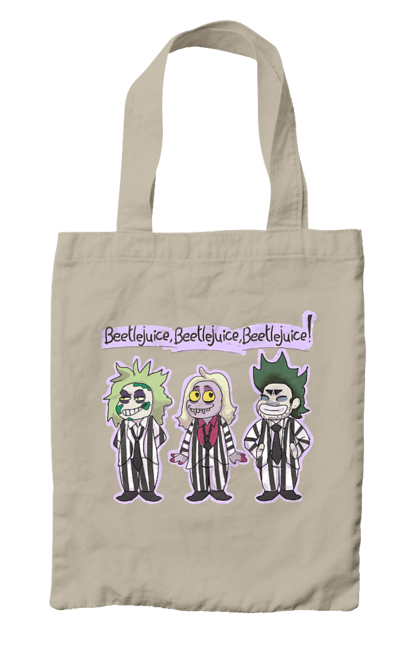 Сумка с принтом Битлджус. Beetlejuice, ghost, tim burton, warner bros, битлджус, комедия, привидение, тим бертон, ужас, фильм. 2070702