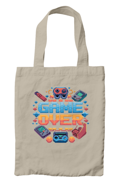 Сумка з принтом "Game Over". 90 ті, ай ті, відео гра, геймер, гра, для геймерів, для гравців, піксель арт. 2070702