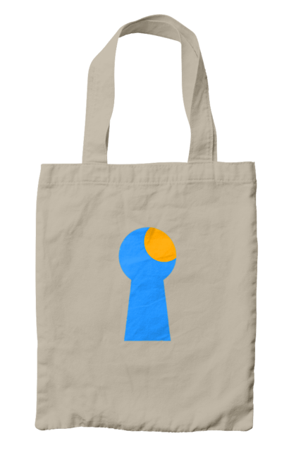 Сумка з принтом "Замочная скважина". Відчини двері, двері, замок, ключ, свердловина, світло крізь, цікавість, щілина. 2070702