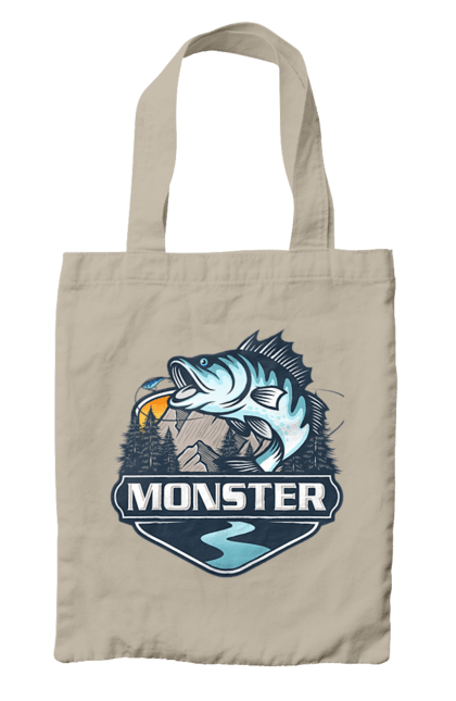 Сумка з принтом "Рибалка". Монстер, рибак, рибалка, хоббі. 2070702