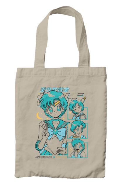 Bag with prints Sailor Moon Mercury. Ami mizuno, anime, drama, magical girl, sailor mercury, sailor moon, tv series. 2070702