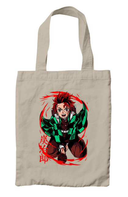 Сумка с принтом Клинок Рассекающий Демонов Танджиро. Demon slayer, kamado tanjiro, kimetsu no yaiba, аниме, истребитель демонов, манга, танджиро, танджиро камадо. 2070702