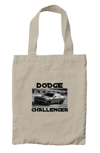 Сумка з принтом "Додж челенджер". Авто, автомобіль, американська легенда, додж челенджер, класичне авто, культовий автомобіль, масл кар, потужний автомобіль. 2070702